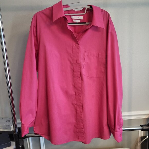 Foxcroft for Appleseeds Wrinkle Free 18W Pink Fuchsia Long Sleeve Shirt Top - Picture 2 of 5